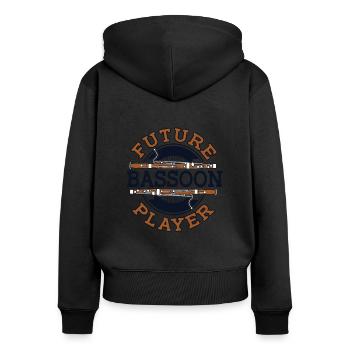 Künftiger Aerophone Musik - Frauen Premium Bio Zip Hoodie - Schwarz - Hinten - Julia (174cm)
