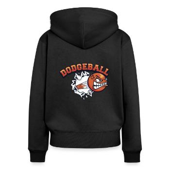 Völkerball Spiel Gefängnisball Teamspieler Völkerball - Frauen Premium Bio Zip Hoodie - Schwarz - Hinten - Julia (174cm)