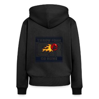Wirf Schaum Oder Geh Nach Hause Prisonball Team Spiel Spieler - Frauen Premium Bio Zip Hoodie - Schwarz - Hinten - Julia (174cm)