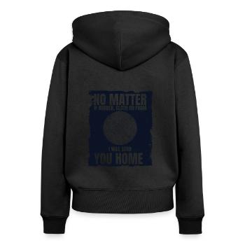Ich schicke dir Home Game Prisonball Teamplayer - Frauen Premium Bio Zip Hoodie - Schwarz - Hinten - Julia (174cm)
