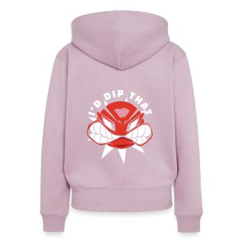 Ich würde den Völkerball von Prisonball Team Game Player eintauchen - Frauen Premium Bio Zip Hoodie - Altrosa - Hinten - Julia (174cm)