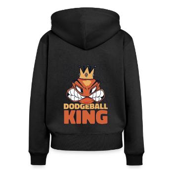 Dodgeball King Game Prisonball Team Player - Women's Premium Organic Zip Hoodie - black - Back - Julia (174cm)