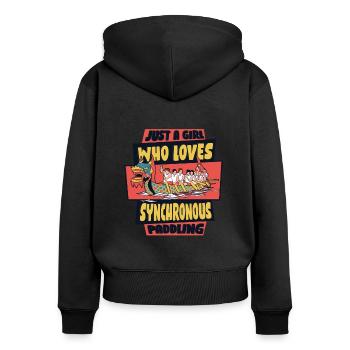 Ein Mädchen, das Synchron Paddeln Team liebt Liebhaber - Frauen Premium Bio Zip Hoodie - Schwarz - Hinten - Julia (174cm)