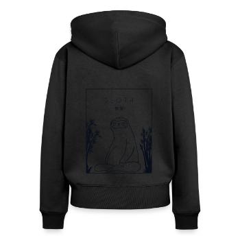 Paresseux Hanzi chinois Pilosa à gorge brune - Sweat à capuche zippé Premium bio Femme - noir - Dos - Julia (174cm)