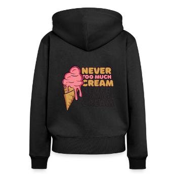 Dessert glacé Never Too Much Cream Gelato Maker - Sweat à capuche zippé Premium bio Femme - noir - Dos - Julia (174cm)