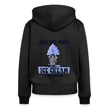 Nur noch ein Eis, versprochen Gelato Maker - Frauen Premium Bio Zip Hoodie - Schwarz - Hinten - Julia (174cm)