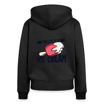 Tout ce dont vous avez besoin est une sorbetière Gelato Lover Ice - Sweat à capuche zippé Premium bio Femme - noir - Dos - Julia (174cm)