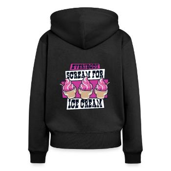 Alle schreien nach Eismaschine Gelato Liebhaber - Frauen Premium Bio Zip Hoodie - Schwarz - Hinten - Julia (174cm)