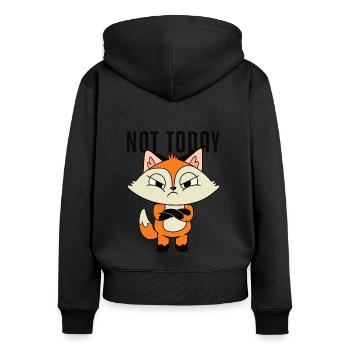 Nicht heute Canidae Caninae Rotfuchs Fuchs Liebhaber Fuchs - Frauen Premium Bio Zip Hoodie - Schwarz - Hinten - Julia (174cm)