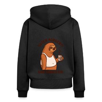 Guten Morgen Ganz Dünnes Eis Pilosa Folivora - Women's Premium Organic Zip Hoodie - black - Back - Julia (174cm)