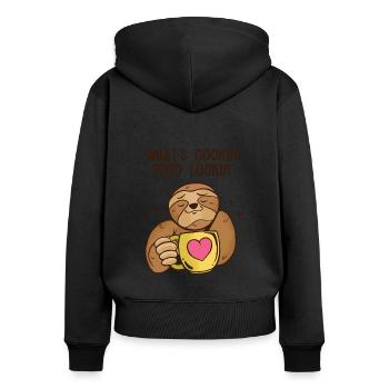 Qu’est-ce qui mijote bien Beau Pilosa Folivora Lover - Sweat à capuche zippé Premium bio Femme - noir - Dos - Julia (174cm)