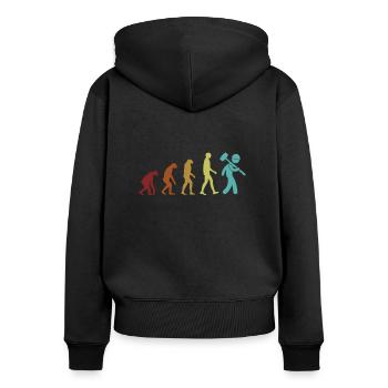 Démolition de maison Evolution Maison d’amélioration de l’habitat - Sweat à capuche zippé Premium bio Femme - noir - Dos - Julia (174cm)