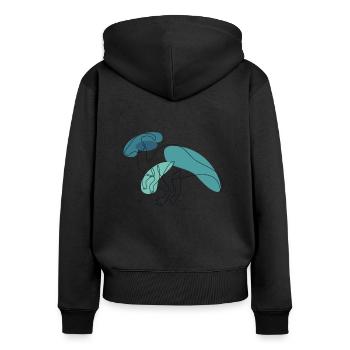 Lineart Parasaurolophini Hadrosauridae Lover - Women's Premium Organic Zip Hoodie - black - Back - Julia (174cm)