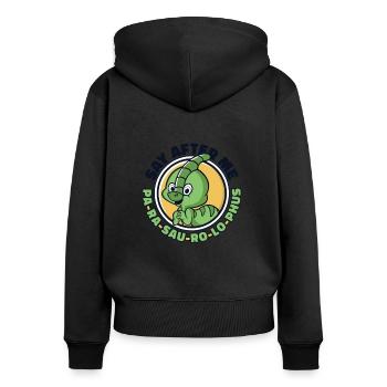 Say After Me Parasaurolophini Dinosaur Lover - Women's Premium Organic Zip Hoodie - black - Back - Julia (174cm)