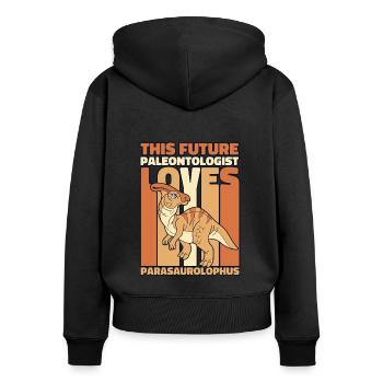 This Future Paleontologist Loves Dinosaur - Women's Premium Organic Zip Hoodie - black - Back - Julia (174cm)