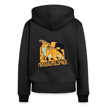 Parasaurolophini Hadrosauridae Dinosaur - Women's Premium Organic Zip Hoodie - black - Back - Julia (174cm)