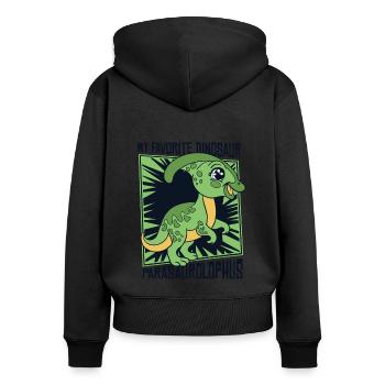 My Favorite Dinosaur Dinosaur Hadrosauridae - Women's Premium Organic Zip Hoodie - black - Back - Julia (174cm)