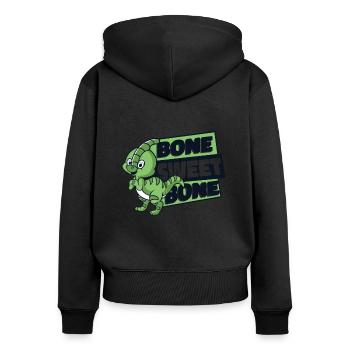 Bone Sweet Bone Parasaurolophini Dinosaur - Women's Premium Organic Zip Hoodie - black - Back - Julia (174cm)