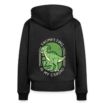 Trumpeting Is My Cardio Hadrosauridae Lover - Women's Premium Organic Zip Hoodie - black - Back - Julia (174cm)