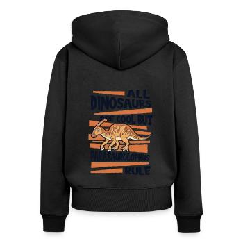 All Dinosaurs Are Cool But Dinosaur Lover - Women's Premium Organic Zip Hoodie - black - Back - Julia (174cm)