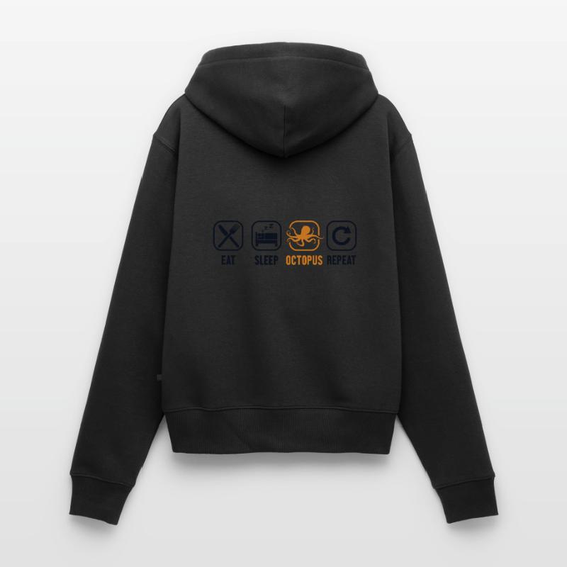 Manger Dormir Octopus Répéter Octopodes Octopoda Lover Sweat à capuche zippé Premium bio Femme