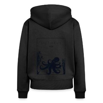 Octopus Chinese Hanzi Cephalopoda Octopodes - Women's Premium Organic Zip Hoodie - black - Back - Julia (174cm)