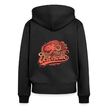 Octoholic Octopodes Octopoda Cephalopoda Lover - Women's Premium Organic Zip Hoodie - black - Back - Julia (174cm)