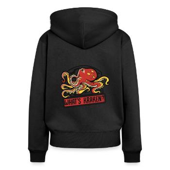 What's Kraken Cephalopoda Octopodes Octopoda - Women's Premium Organic Zip Hoodie - black - Back - Julia (174cm)