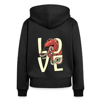 Love Octopodes Octopoda Cephalopoda Lover Octopus - Women's Premium Organic Zip Hoodie - black - Back - Julia (174cm)
