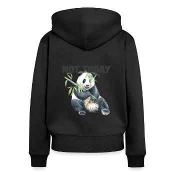 Nicht heute Pandabär Ailuropoda melanoleuca Riese - Frauen Premium Bio Zip Hoodie - Schwarz - Hinten - Julia (174cm)