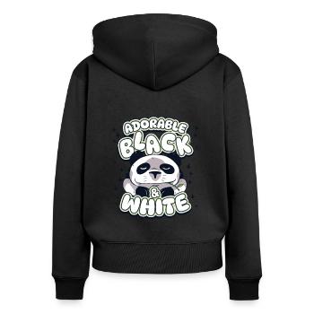 Entzückender schwarz-weißer Panda Bär Freund Liebhaber - Frauen Premium Bio Zip Hoodie - Schwarz - Hinten - Julia (174cm)