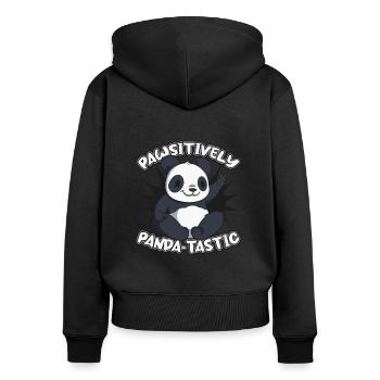 Pfotenhaft Panda-tastisch Panda Bär Freund Liebhaber - Frauen Premium Bio Zip Hoodie - Schwarz - Hinten - Julia (174cm)