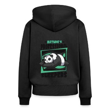 Nature's Professional Sleepers Panda Bear Friend - Women's Premium Organic Zip Hoodie - black - Back - Julia (174cm)