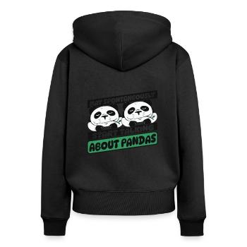 Spontaneously Start Talking About Panda Friend - Women's Premium Organic Zip Hoodie - black - Back - Julia (174cm)