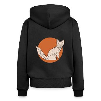 Lineart Caninae Rotfuchs Canidae Fuchs Liebhaber Fuchs - Frauen Premium Bio Zip Hoodie - Schwarz - Hinten - Julia (174cm)