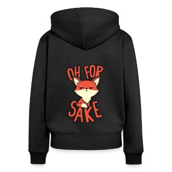 Oh For Sake Rotfuchs Canidae Caninae Fuchs Liebhaber Fuchs - Frauen Premium Bio Zip Hoodie - Schwarz - Hinten - Julia (174cm)