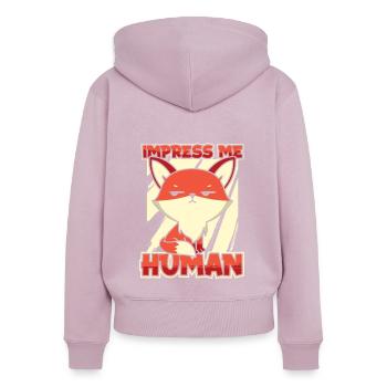 Impress Me Human Caninae Rotfuchs Canidae Fuchs - Frauen Premium Bio Zip Hoodie - Altrosa - Hinten - Julia (174cm)