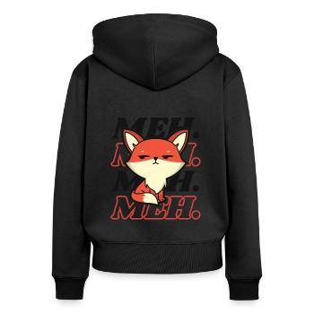 Meh Caninae Rotfuchs Canidae Fuchs Liebhaber Fuchs - Frauen Premium Bio Zip Hoodie - Schwarz - Hinten - Julia (174cm)