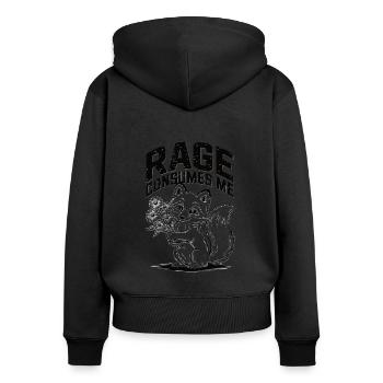Rage Consumes Me Fox - Women's Premium Organic Zip Hoodie - black - Back - Julia (174cm)