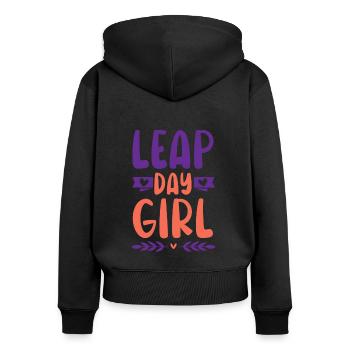 Happy Birthday Schaltjahr 29. Februar Schalttag - Frauen Premium Bio Zip Hoodie - Schwarz - Hinten - Julia (174cm)