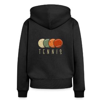Joueur de tennis présent Tennis Club Coach Sport - Sweat à capuche zippé Premium bio Femme - noir - Dos - Julia (174cm)