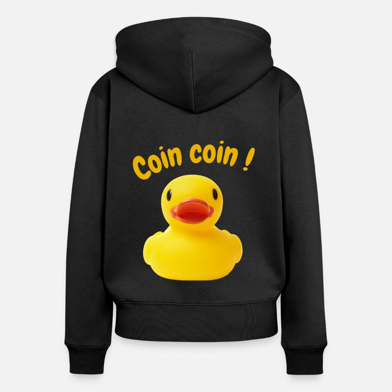 Canard mignon - Sweat à capuche zippé Premium bio Femme - noir