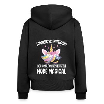 Forensic Scientistcorn comme un scientifique normal - Sweat à capuche zippé Premium bio Femme - noir - Dos - Julia (174cm)