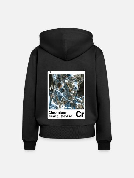 AI am Chrom (wt) - Frauen Premium Bio Zip Hoodie - Schwarz