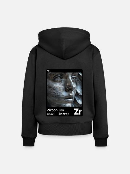 AI am Zirkonium (bk) - Frauen Premium Bio Zip Hoodie - Schwarz