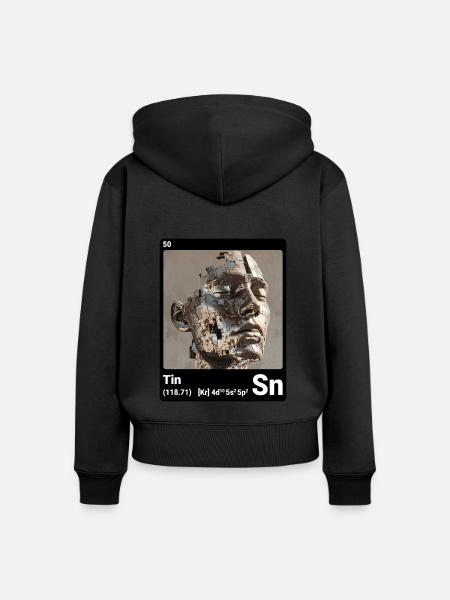 AI am Tin (bk) - Frauen Premium Bio Zip Hoodie - Schwarz