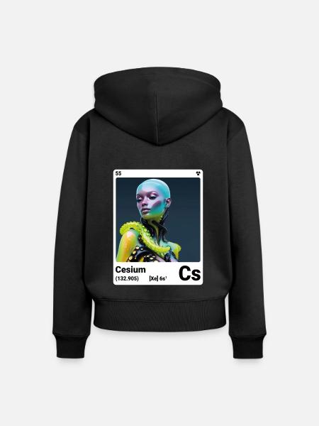AI am Cäsium (wt) - Frauen Premium Bio Zip Hoodie - Schwarz