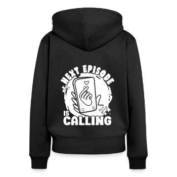 Next Episode Is Calling Japanese Anime Manga Otaku - Frauen Premium Bio Zip Hoodie - Schwarz - Hinten - Julia (174cm)