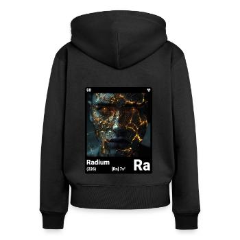 AI am Radium (bk) nerd de style périodique de mode - Sweat à capuche zippé Premium bio Femme - noir - Dos - Julia (174cm)