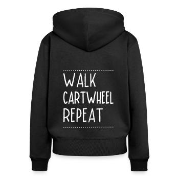 Roue Acrobate Marche Roue Répéter - Sweat à capuche zippé Premium bio Femme - noir - Dos - Julia (174cm)